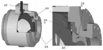 三偏心球閥密封結(jié)構(gòu)三維模型